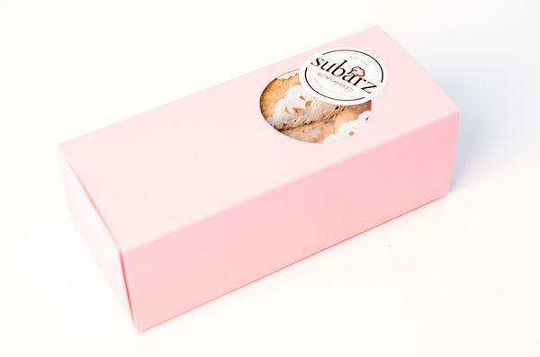 8-pack White Chocolate Raspberry Subarz – unique, handcrafted dessert with tart raspberry and white chocolate, perfect for gifting